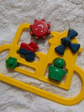Vintage Ambi Toys Pram Rattle Activity Toy Windmill Holland 1970s Retro Baby